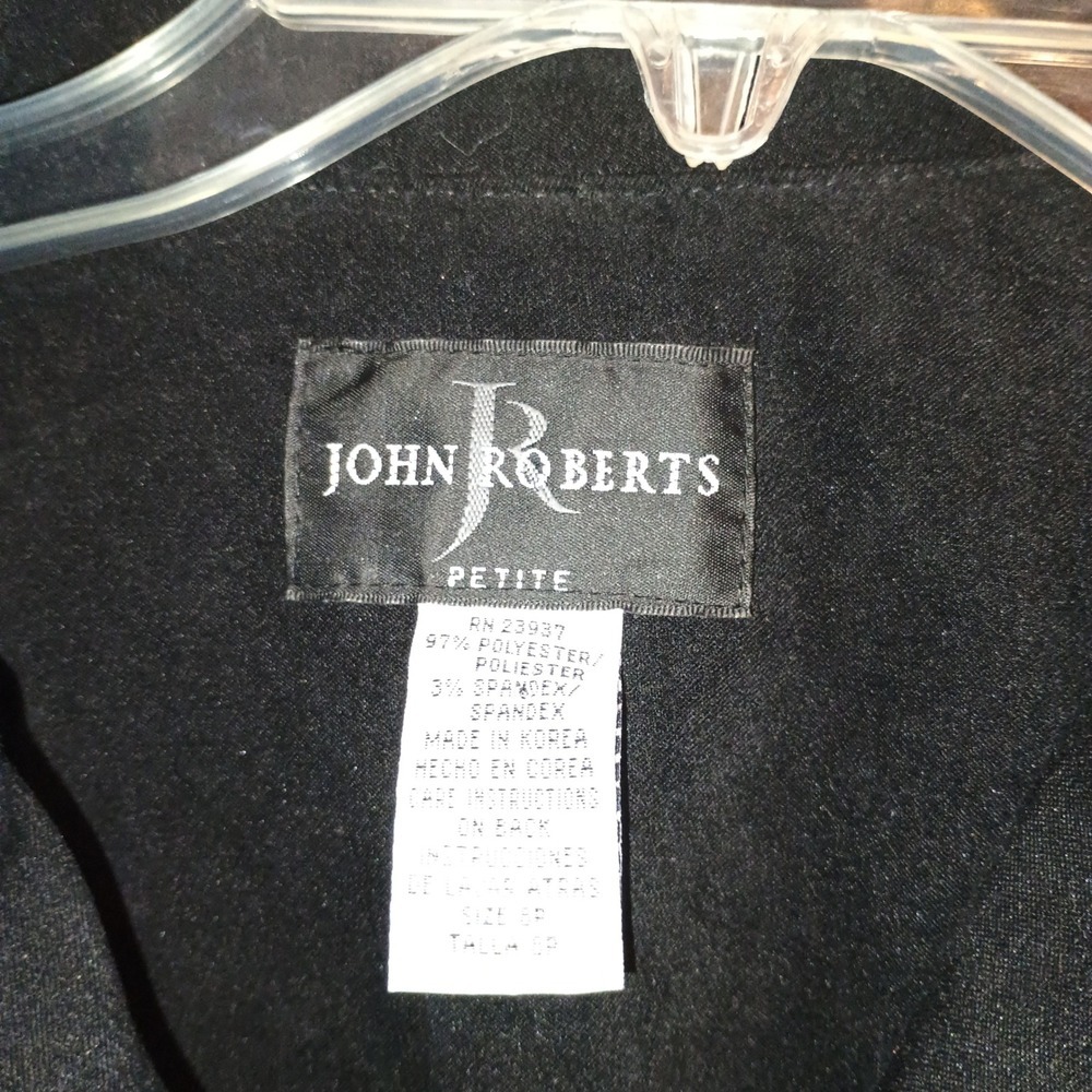 JOHN ROBERTS Petite 8P Vintage Argyle‎ Blazer Jacket Black Green Shoulder Pads - Picture 4 of 13